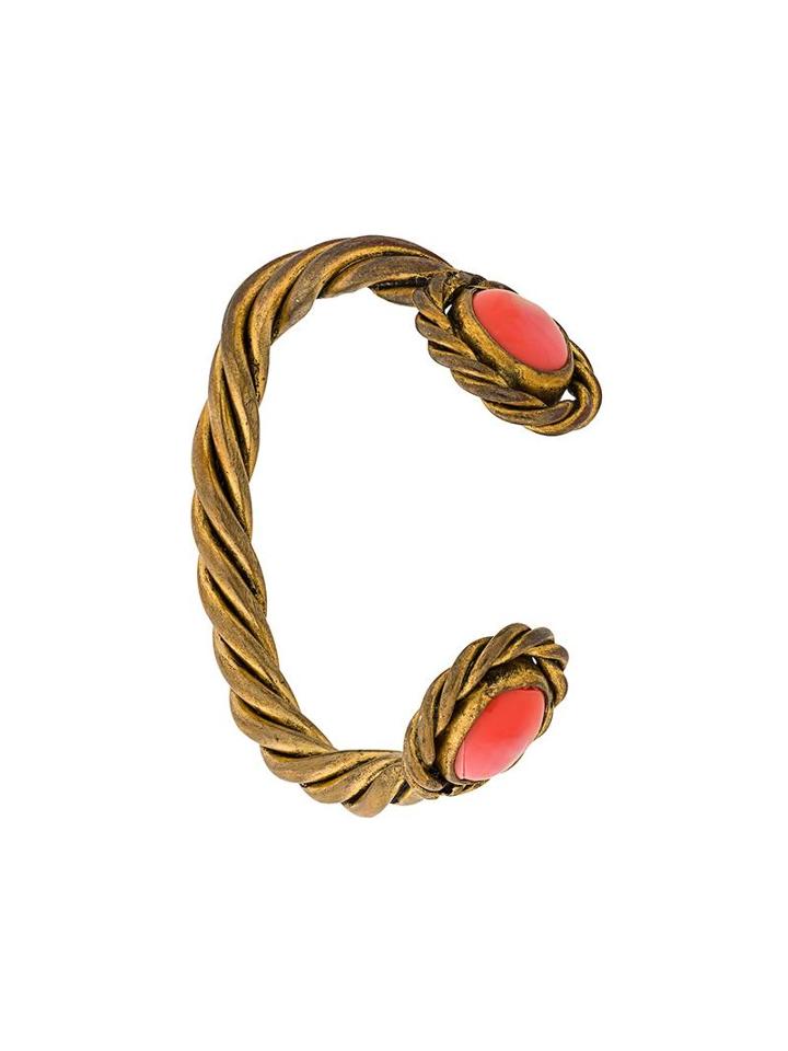 Chanel Vintage Twisted Gripoix Bracelet, Metallic