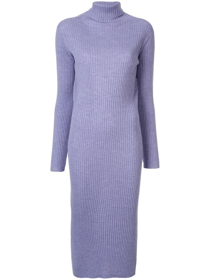 Tomorrowland Turtleneck Ribbed-knit Dress - Purple