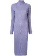 Tomorrowland Turtleneck Ribbed-knit Dress - Purple