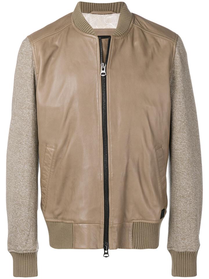 Boss Hugo Boss Zip Front Bomber Jacket - Nude & Neutrals