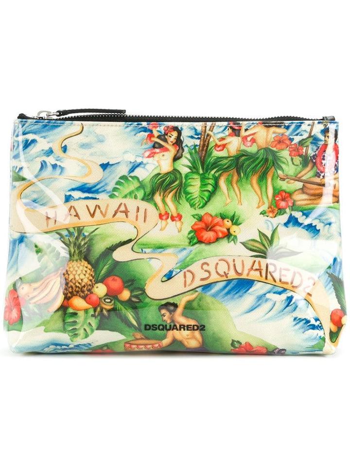 Dsquared2 Hawaii Print Pouch - Multicolour