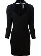 Dsquared2 Plunging Neck Dress, Women's, Size: Xl, Black, Viscose/wool