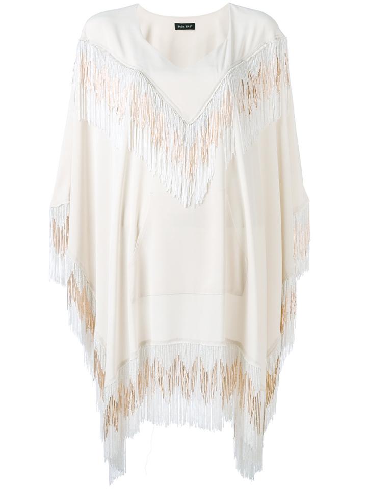 Baja East Embellished Flared Top - Nude & Neutrals