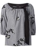 Marc Jacobs Floral Gingham Blouse, Women's, Size: 14, Black, Cotton