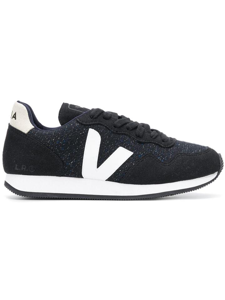Veja Embellished Lace-up Sneakers - Black