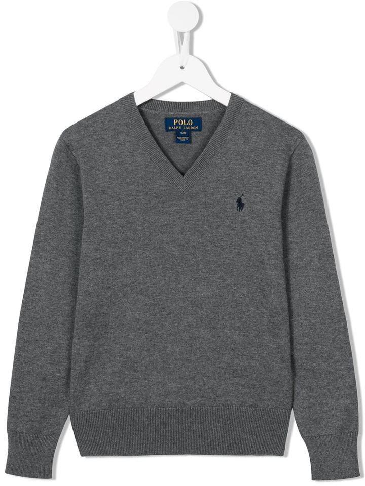 Ralph Lauren Kids Logo Jumper, Boy's, Size: 8 Yrs, Grey