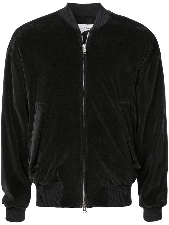 Song For The Mute Velvet Bomber Jacket - Black