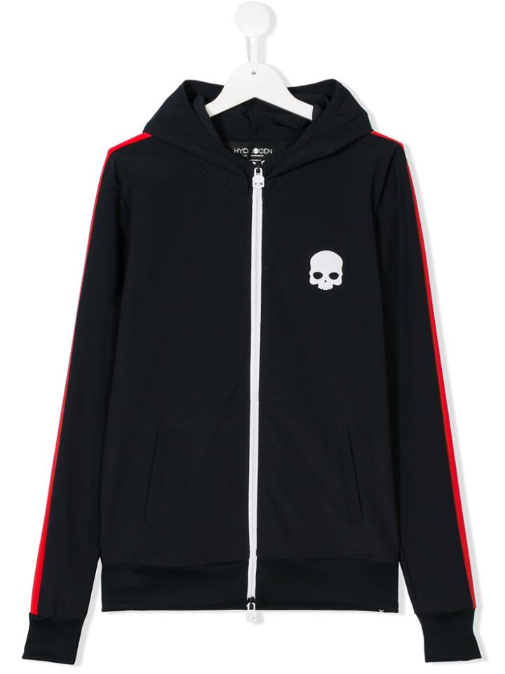 Hydrogen Kids Teen Contrast-trim Zip-up Hoodie - Blue