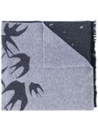 Mcq Alexander Mcqueen - Swallow Print Scarf - Unisex - Wool/polyimide - One Size, Grey, Wool/polyimide
