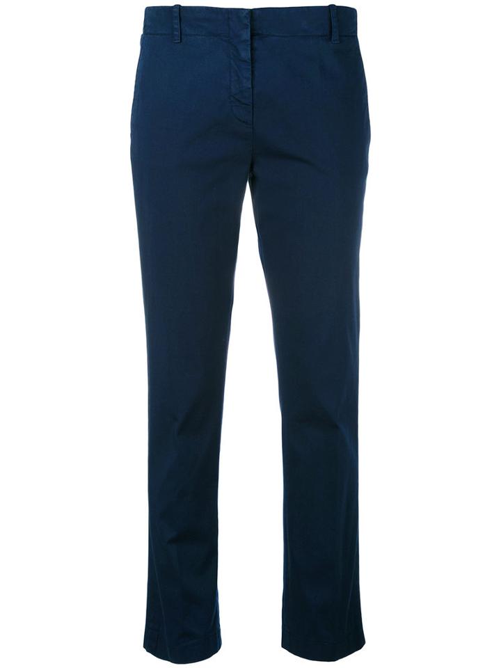 Aspesi - Cropped Trousers - Women - Cotton/spandex/elastane - 42, Blue, Cotton/spandex/elastane