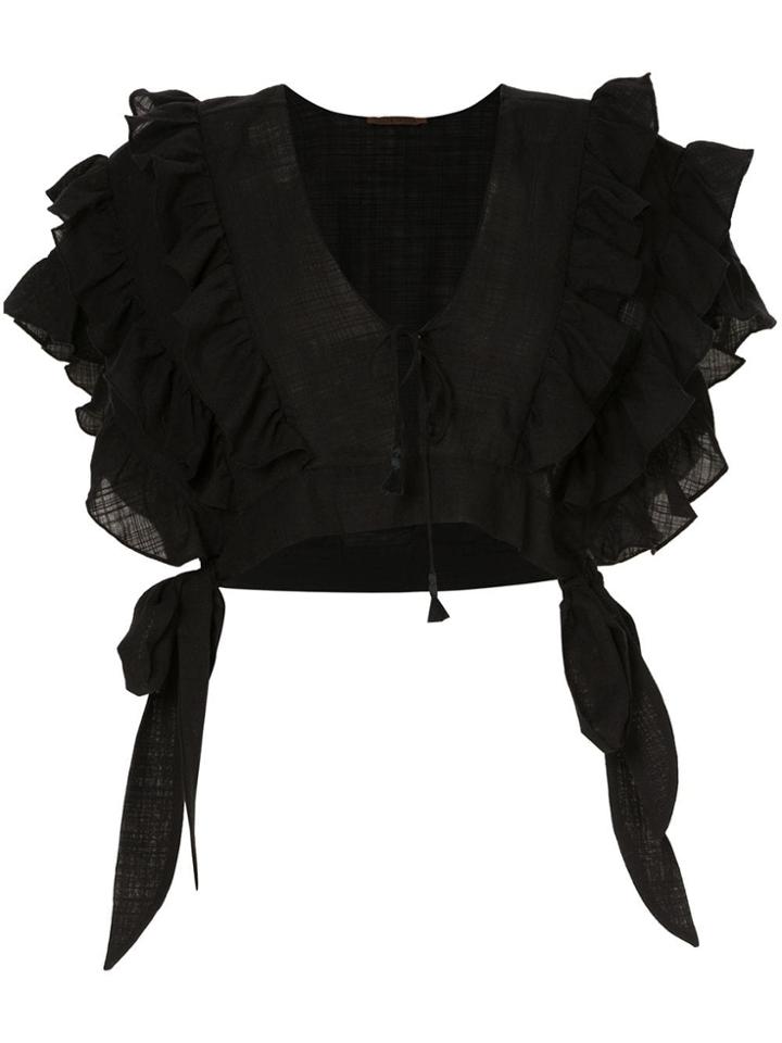 Clube Bossa Fonda Cropped Blouse - Black