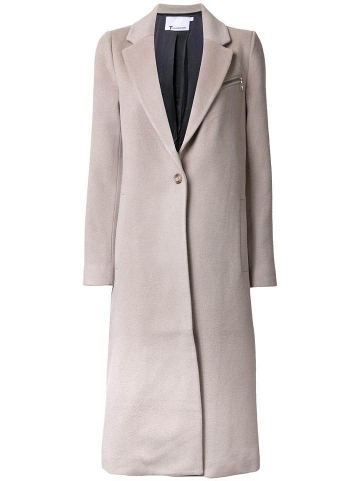 T By Alexander Wang Single Breasted Coat - Brown