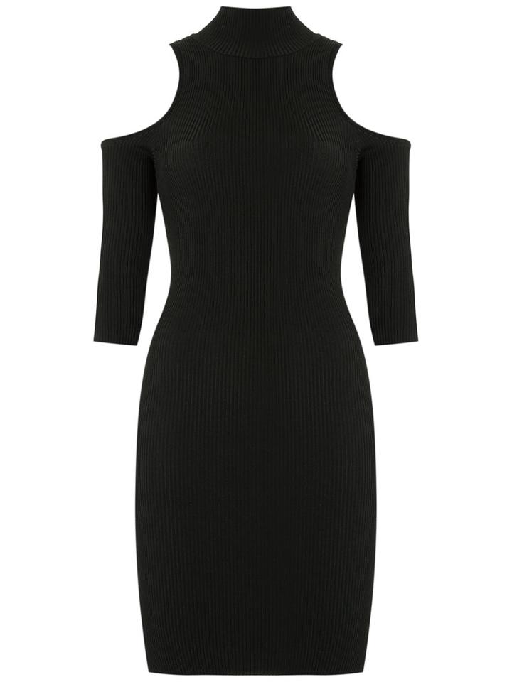 Cecilia Prado - Cold Shoulder Knit Dress - Women - Spandex/elastane/viscose - G, Black, Spandex/elastane/viscose