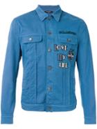 Dolce & Gabbana Good Times Patch Denim Jacket, Men's, Size: 48, Blue, Cotton/spandex/elastane
