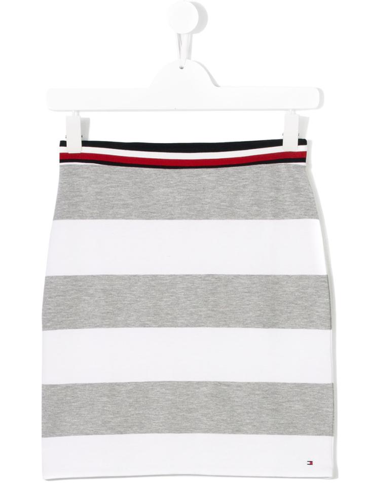 Tommy Hilfiger Junior Striped Jersey Skirt - Grey
