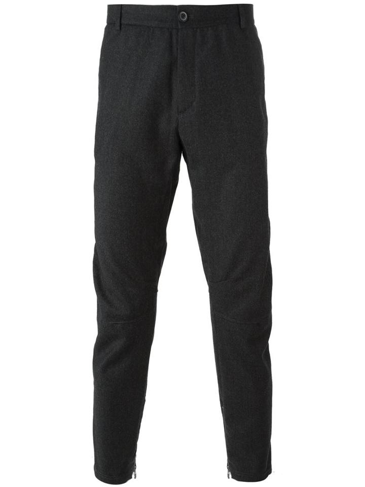 Lanvin Skinny Trousers, Men's, Size: 50, Grey, Cotton/cashmere/wool