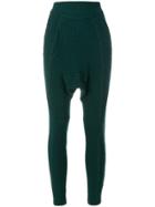 Paco Rabanne Ribbed Knitted Leggings - Green