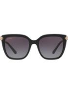 Bulgari Oversized Square Frame Sunglasses - Black