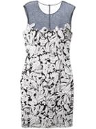 Blumarine Floral Appliqué Dress, Women's, Size: 42, White, Cotton/silk/spandex/elastane