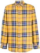 Polo Ralph Lauren Checked Embroidered-logo Shirt - Yellow