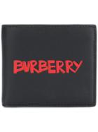 Burberry Embroidered Logo Bifold Wallet - Black