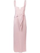 Nanushka Tie Waist Midi Dress - Pink