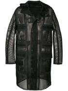 Fendi Logo Mesh Parka - Black