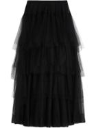 Burberry Tiered Open-net Tulle Skirt - Black