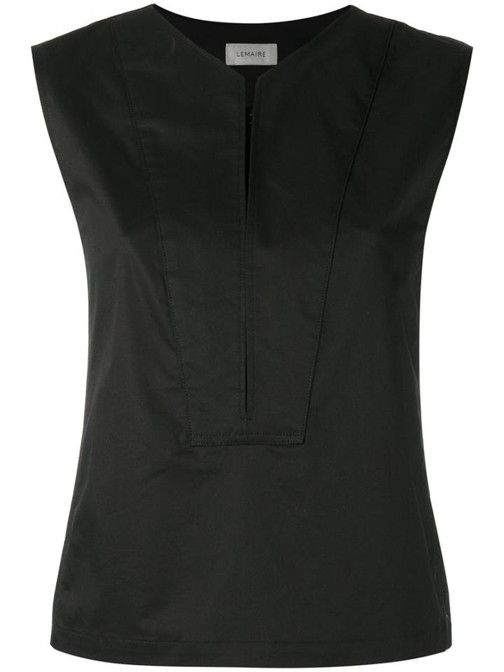 Lemaire - Double Neckline Top - Women - Cotton/spandex/elastane - 38, Women's, Black, Cotton/spandex/elastane
