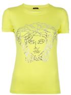 Versace Crystal Embellished T-shirt, Women's, Size: 38, Green, Spandex/elastane/viscose