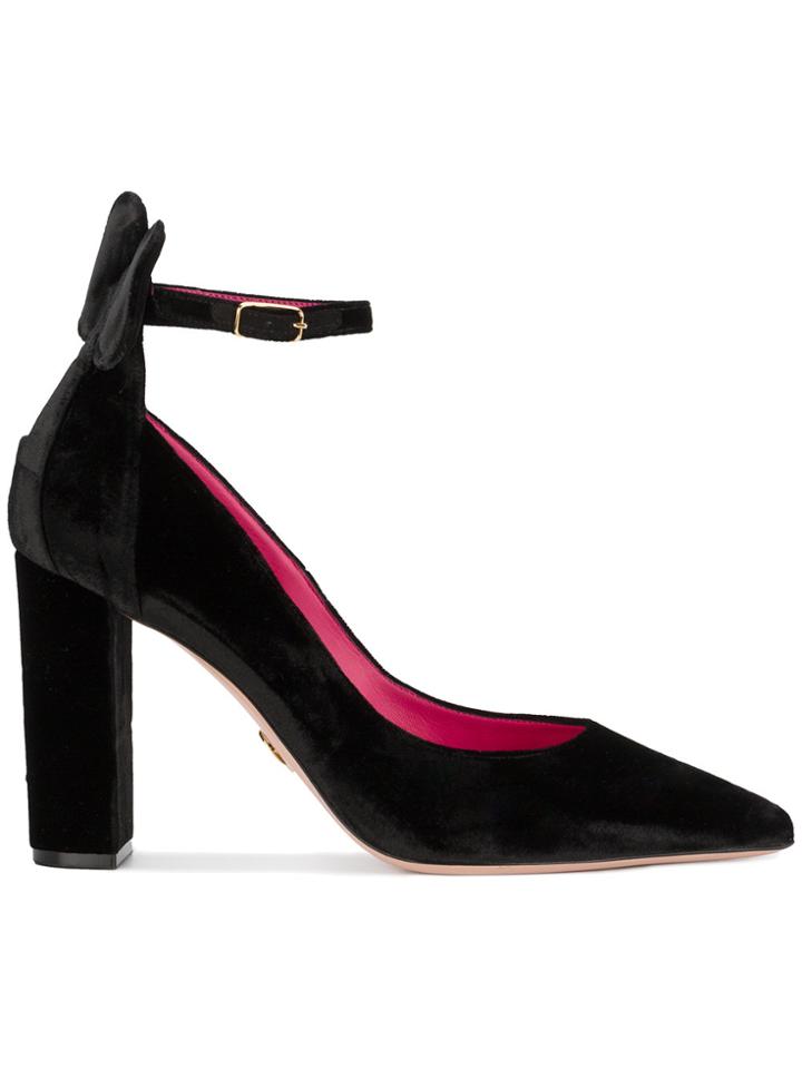 Oscar Tiye Black Suede Minnie 100 Pumps