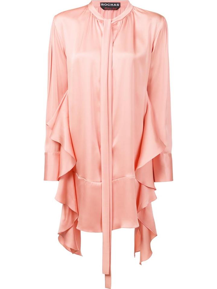 Rochas Bow Detail Shift Dress, Women's, Size: 38, Pink/purple, Silk