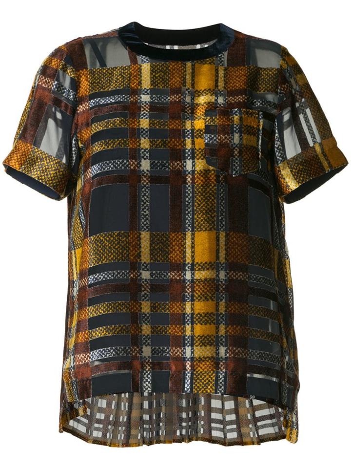 Sacai Checked T-shirt - Blue