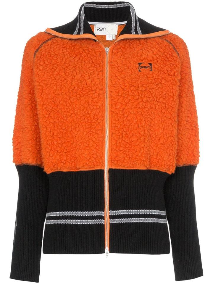 Rbn X Bjorn Borg Two-tone Fleece Insert Zip-up Wool Bomber Jacket -