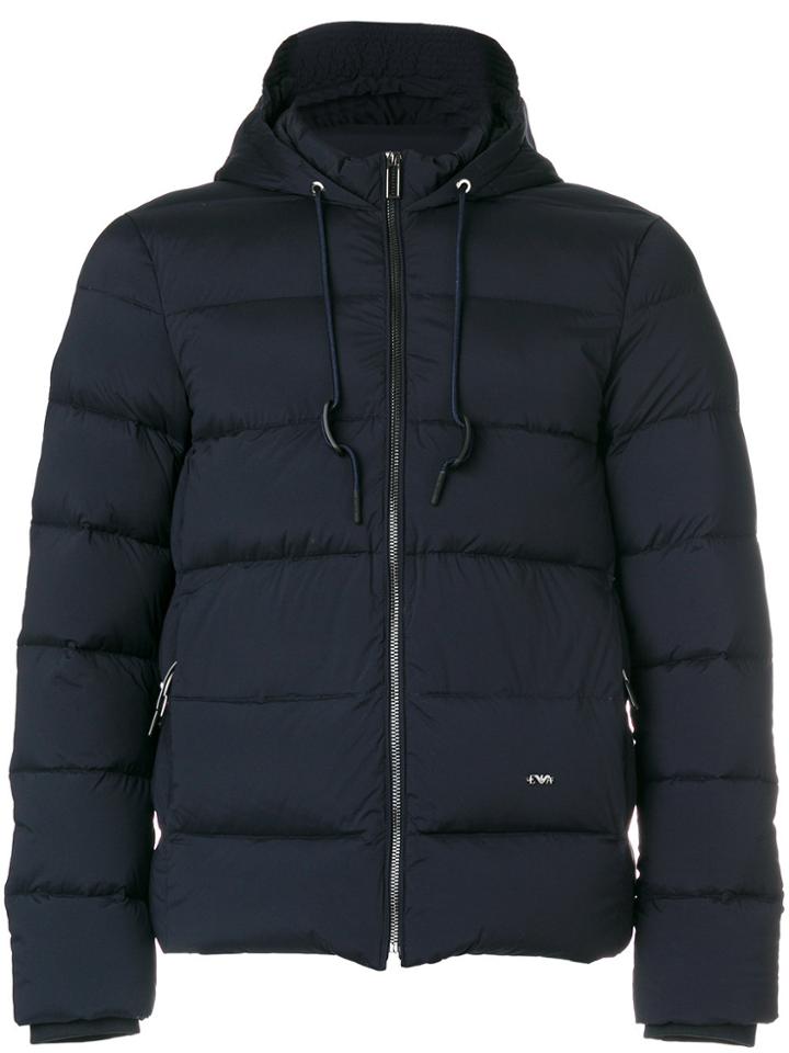 Emporio Armani Padded Hood Jacket - Blue