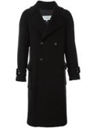Maison Margiela Long Length Pea Coat, Men's, Size: 52, Black, Cotton/viscose/cashmere/wool