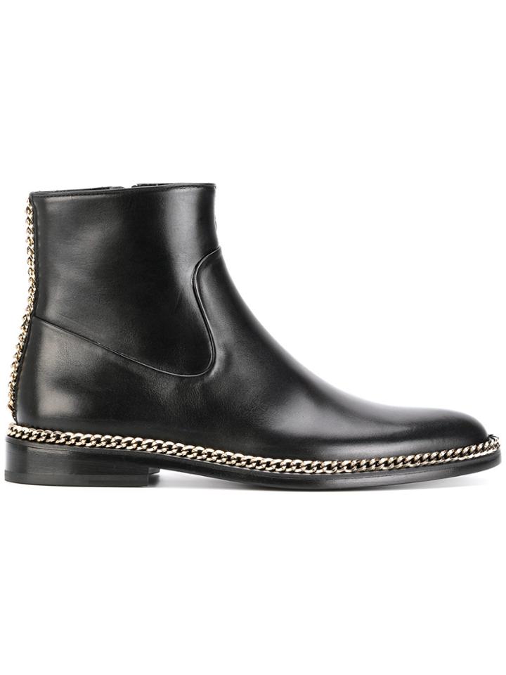 Lanvin Chain Trim Ankle Boots - Black