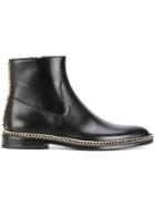 Lanvin Chain Trim Ankle Boots - Black