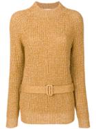 See By Chloé Belted Sweater - Yellow & Orange