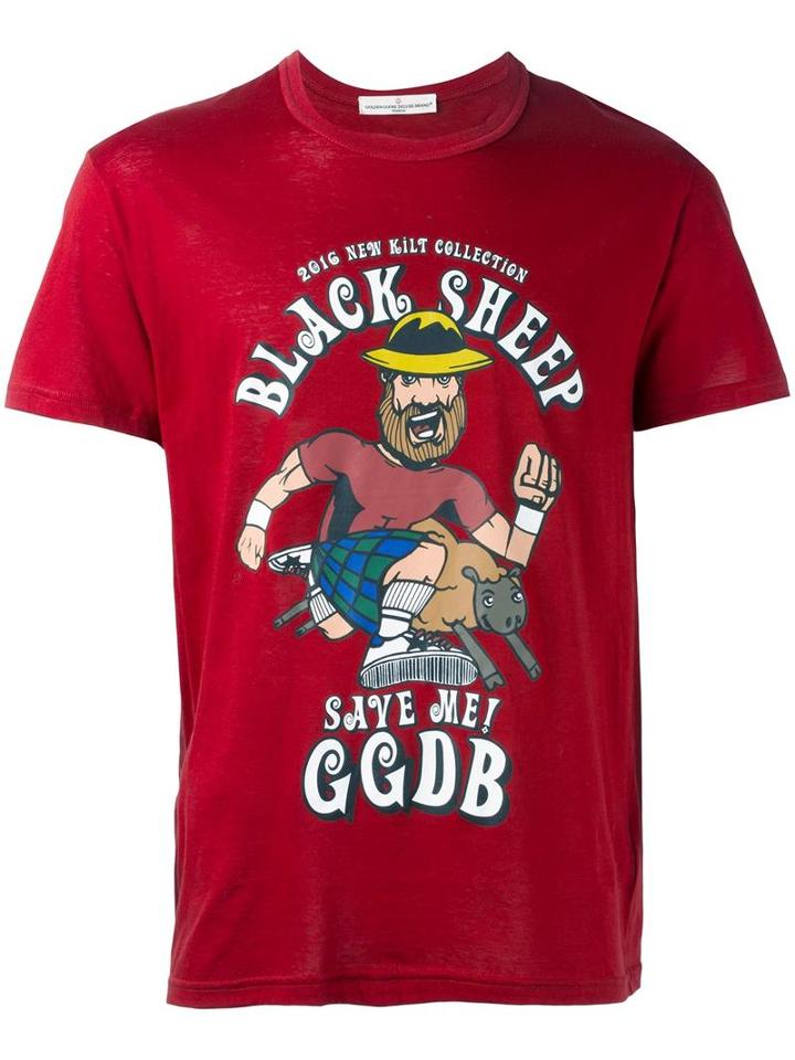 Golden Goose Deluxe Brand Black Sheep Print T-shirt, Men's, Size: Medium, Red, Cotton