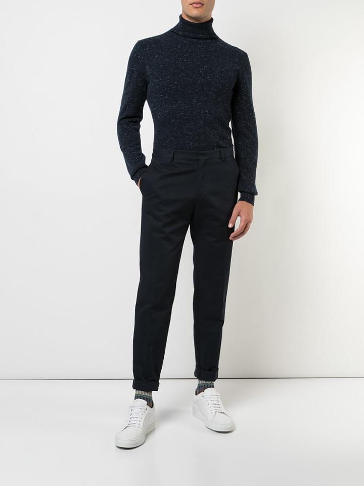 Isaia Roll Neck Sweater - Blue