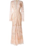 Elie Saab Melrose Lace Dress, Women's, Size: 40, Nude/neutrals, Polyamide/cotton/rayon/silk