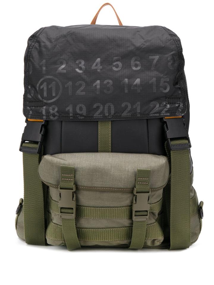 Maison Margiela Number Print Backpack - Black