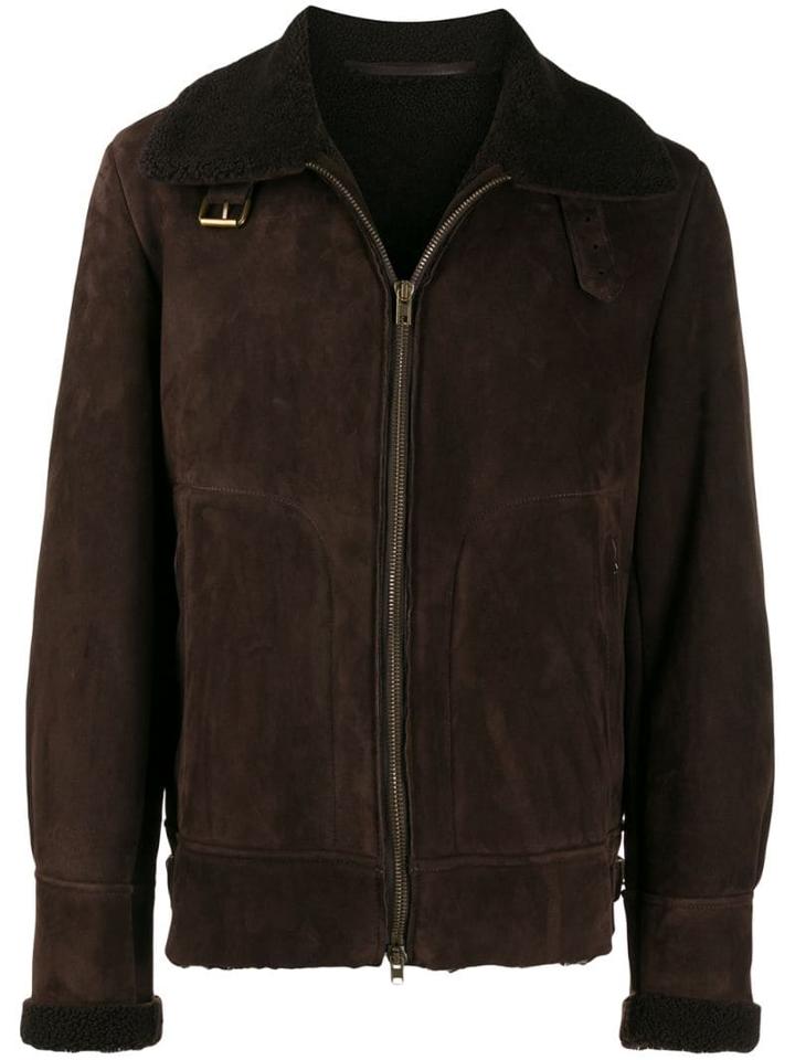 Salvatore Santoro Spread Collar Zip-up Jacket - Brown