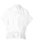 Steven Tai - Double Gather Blouse - Women - Polyester - L, White, Polyester