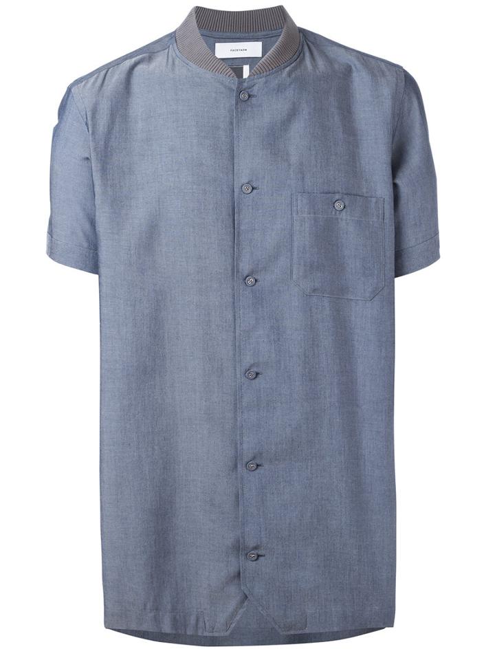 Facetasm Rib Shirt, Size: 5, Blue, Tencel