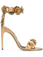 Brian Atwood 3d Flower Detail Sandals - Brown