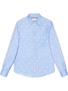 Gucci Bee Jacquard Oxford Duke Shirt - Blue