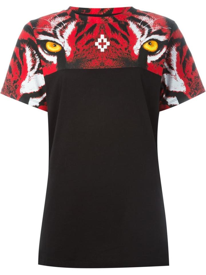 Marcelo Burlon County Of Milan Tiger Print T-shirt, Women's, Size: Medium, Black, Cotton