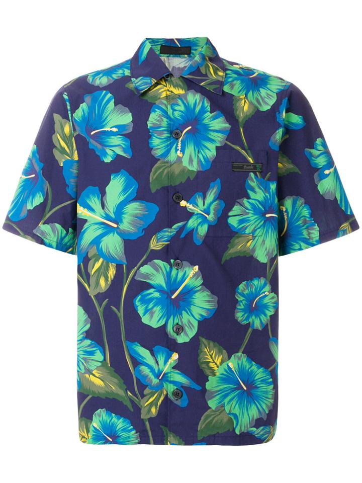 Prada Short Sleeve Hawaii Shirt - Blue